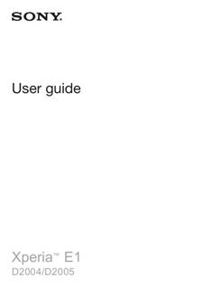 Sony Xperia E1 manual. Smartphone Instructions.